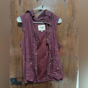 YMI Maroon Hooded Vest